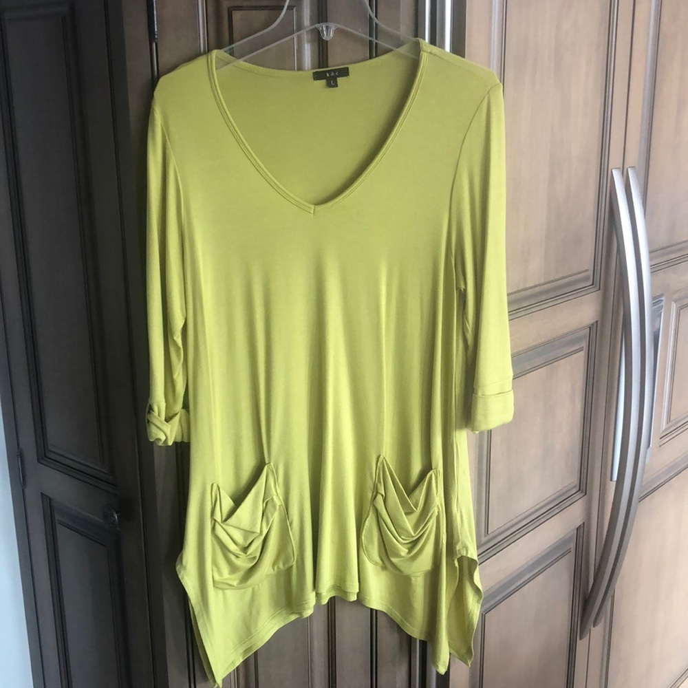 K & C Lime Green long tunic Top